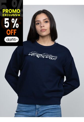 Saco Celeste Fleece De Cuello Redondo Con Logo Gráfico Tommy Hilfiger Tommy Hilfiger