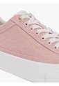 Tenis Rosa De Lona Lavada Con Plataforma Tommy Hilfiger de Tommy Hilfiger