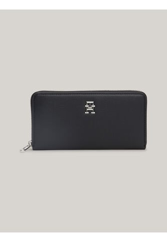 Billetera Negra Essential Grande Con Monograma TH Tommy Hilfiger Tommy Hilfiger