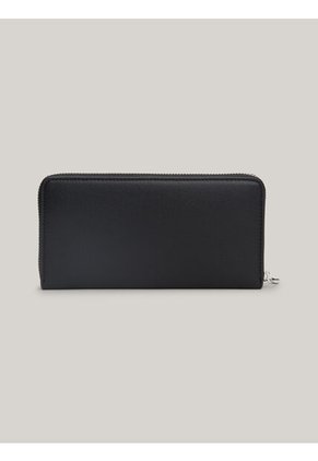 Billetera Negra Essential Grande Con Monograma TH Tommy Hilfiger