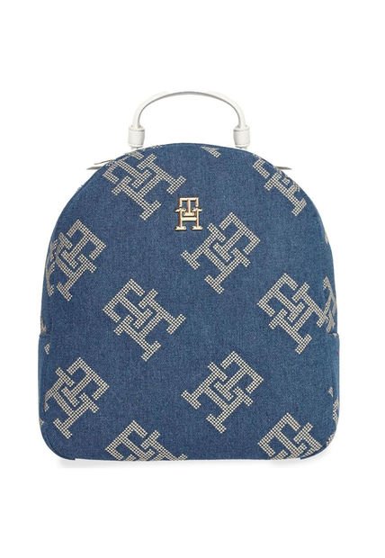 Morral Con Cierre De Cremallera Y Firma Metalizad Mujer Celeste Tommy Hilfiger Mujer Celeste Tommy Hilfiger