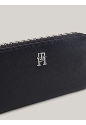 Billetera Negra Essential Grande Con Monograma TH Tommy Hilfiger