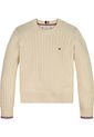 Saco Beige De Punto Canal Global Stripe Para Niña Tommy Hilfiger de Tommy Hilfiger