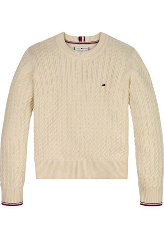 Saco Beige De Punto Canal Global Stripe Para Niña Tommy Hilfiger Tommy Hilfiger
