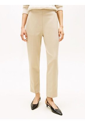Pantalón Beige Pull On Con Logo Tommy Hilfiger