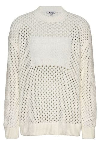 Saco Blanco De Tejido Trenzado Con Logo Tommy Jeans Tommy Hilfiger
