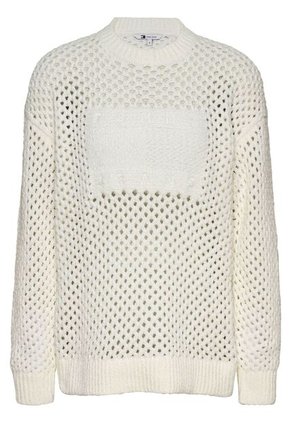 Saco Blanco De Tejido Trenzado Con Logo Tommy Jeans