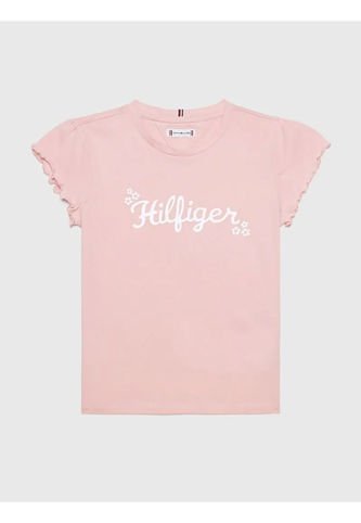 Camiseta Niña Rosada Con Logo Floral Tommy Hilfiger Tommy Hilfiger