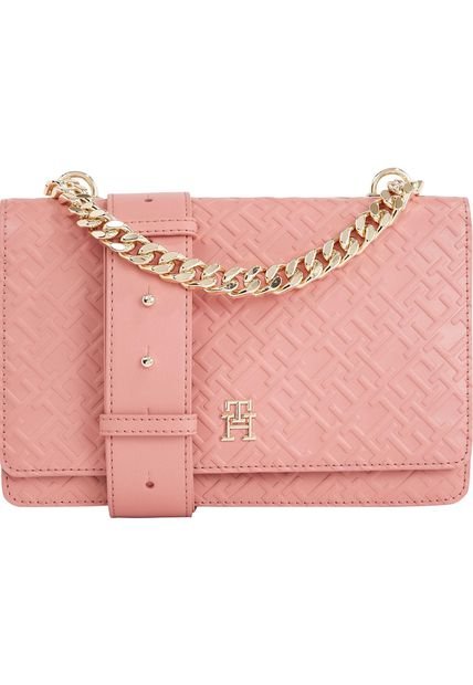 Bolso Bandolera Rosa Mediano Con Asa De Cadena Tommy Hilfiger
