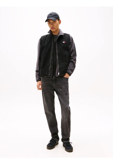 Chaleco Negro De Lona Con Cremallera Tommy Jeans