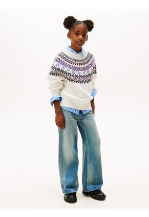 Saco Blanco Con Mangas Globo Y Greca Alpina Tommy Hilfiger