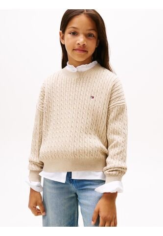 Saco Café Amplio De Punto Trenzado Tommy Hilfiger Tommy Hilfiger