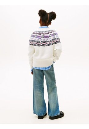 Saco Blanco Con Mangas Globo Y Greca Alpina Tommy Hilfiger