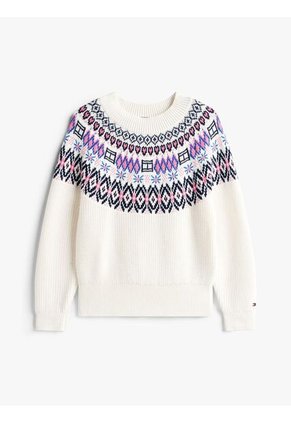 Saco Blanco Con Mangas Globo Y Greca Alpina Tommy Hilfiger