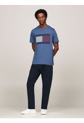 Camiseta Azul Con Logo De Grogrén Tommy Hilfiger