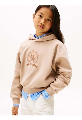 Buzo Café Con Capota Y Logo Tonal Tommy Hilfiger