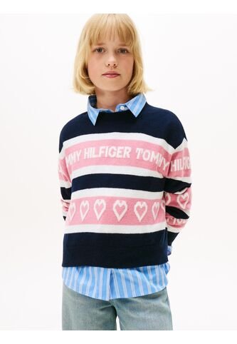 Saco Azul Amplio En Intarsia Con Inscripción Tommy Hilfiger Tommy Hilfiger