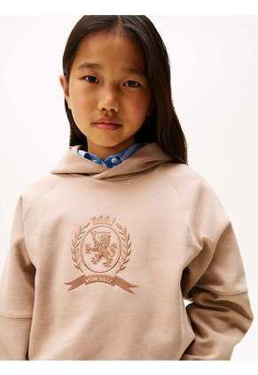 Buzo Café Con Capota Y Logo Tonal Tommy Hilfiger