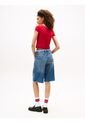 Camiseta Roja Tommy Girl Cropped Con Logo Tommy Jeans de Tommy Hilfiger