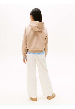 Buzo Café Con Capota Y Logo Tonal Tommy Hilfiger