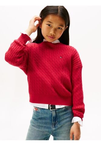 Saco Rojo Amplio De Punto Trenzado Tommy Hilfiger Tommy Hilfiger