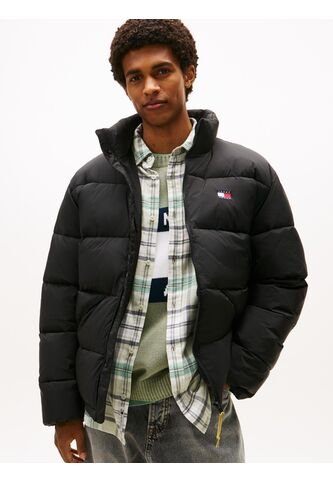 Chaqueta Negra Acolchada Con Efecto Arrugado Tommy Jeans Tommy Hilfiger