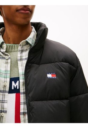 Chaqueta Negra Acolchada Con Efecto Arrugado Tommy Jeans
