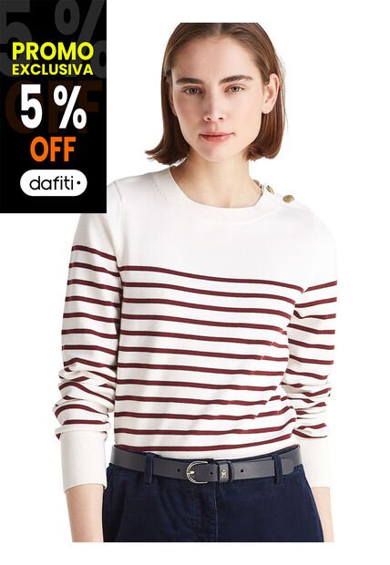 Saco Blanco De Cuello Redondo Con Botones Dorados Tommy Hilfiger