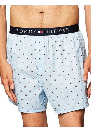 Boxer Suelto Celeste Con Diseño De Banderas Tommy Hilfiger