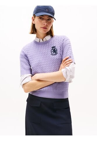 Saco Morado Con Tejido Cable Y Logo Gráfico Tommy Hilfiger Tommy Hilfiger