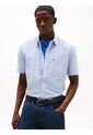 Camisa Celeste De Rayas Con Manga Corta Tommy Jeans de Tommy Hilfiger