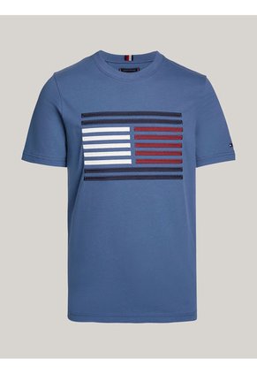 Camiseta Azul Con Logo De Grogrén Tommy Hilfiger