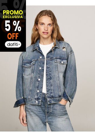 Chaqueta Azul Denim Oversize Desgastada Tommy Hilfiger Tommy Hilfiger