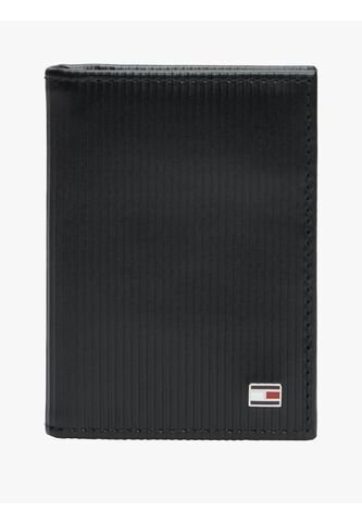 Billetera Negra De Cuero Con Monedero Y Logo Tommy Hilfiger Tommy Hilfiger