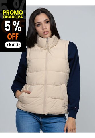 Chaleco Negro De Cuello Alto Con Cierre De Cremallera  Tommy Hilfiger Tommy Hilfiger