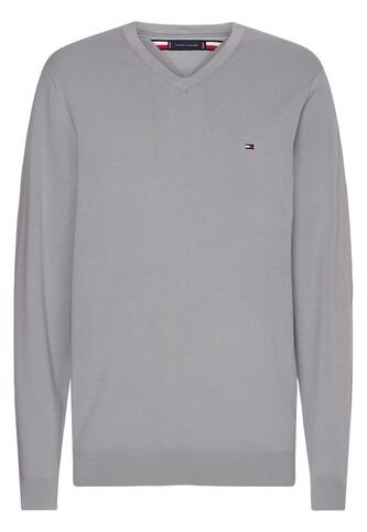 Saco Gris Tejido Essential De Cuello V Tommy Hilfiger