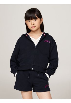 Buzo Azul Niña Con Capota Y Logo En La Espalda Tommy Hilfiger