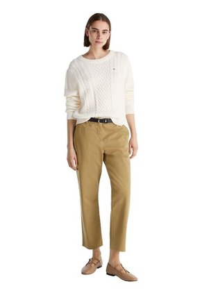 Saco Blanco Tejido De Cuello Redondo Con Logo Tommy Hilfiger