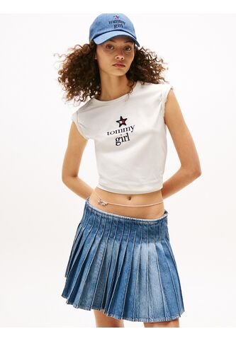Camiseta Blanca De Corte Regular Tommy Girl Tommy Jeans Tommy Hilfiger