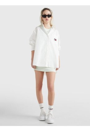Camisa Oversize Con Parche Mujer Blanco Tommy Jeans