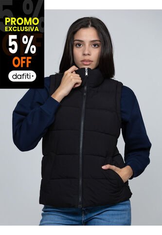 Chaleco Negro De Cuello Alto Con Cierre De Cremallera  Tommy Hilfiger Tommy Hilfiger