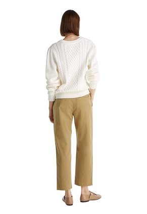 Saco Blanco Tejido De Cuello Redondo Con Logo Tommy Hilfiger