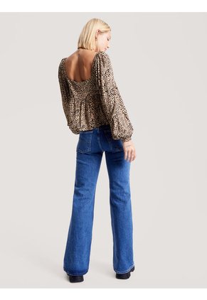 Blusa Multicolor Con Estampado De Leopardo Y Péplum Tommy Jeans