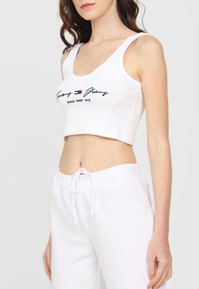 Crop Top Blanco-Azul-Rojo Tommy Jeans
