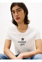 Camiseta Blanca De Corte Regular Tommy Girl Tommy Jeans de Tommy Hilfiger