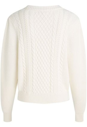 Saco Blanco Tejido De Cuello Redondo Con Logo Tommy Hilfiger