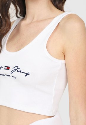 Crop Top Blanco-Azul-Rojo Tommy Jeans