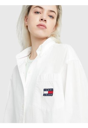 Camisa Oversize Con Parche Mujer Blanco Tommy Jeans