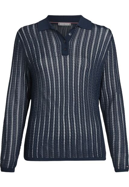 Saco Azul Rayon Cable Tipo Polo Tommy Hilfiger