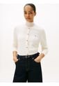 Cárdigan Blanco De Cuello Redondo Con Logo Tommy Hilfiger de Tommy Hilfiger